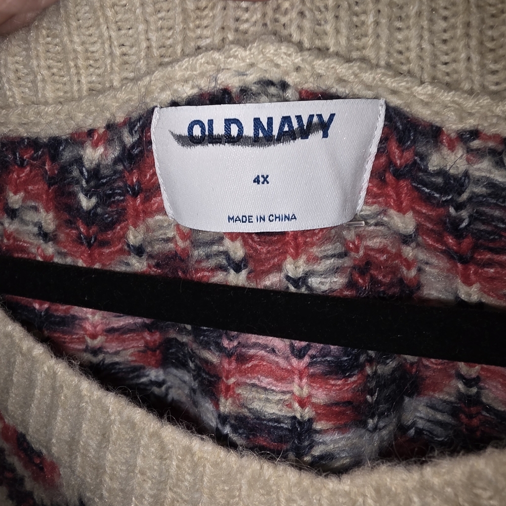 Old Navy Pink and Cream Sweater 4x - Picture 6 of 11